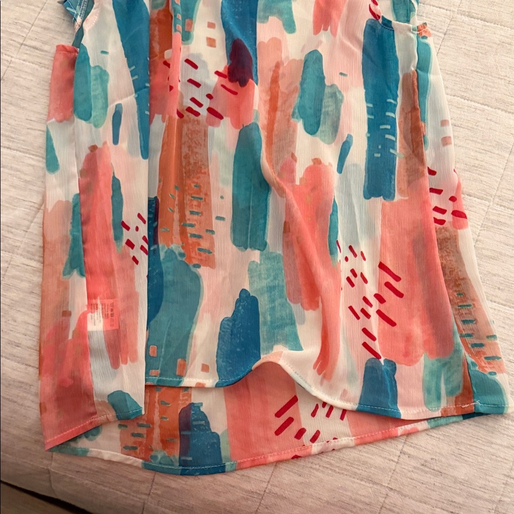Colorful Ruffle Sleeve Top - Picture 3 of 4